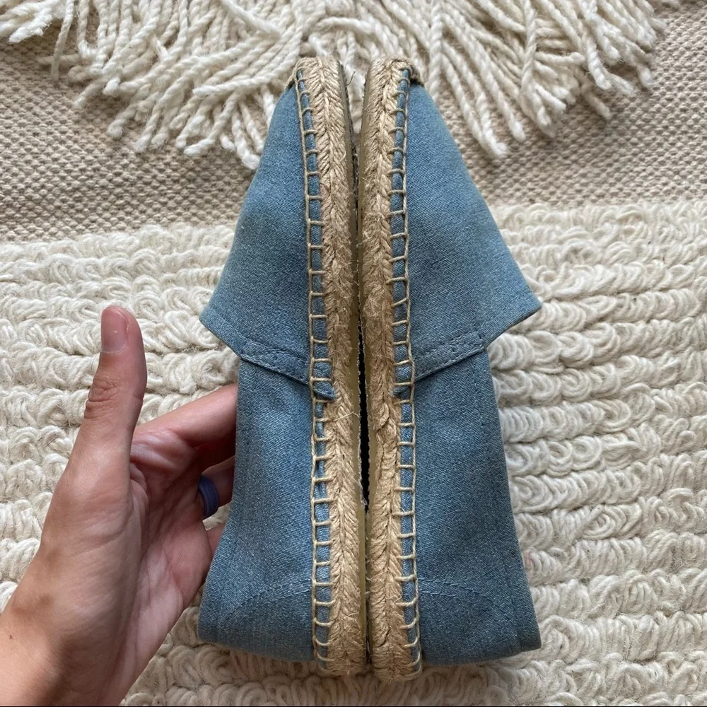SOLUDOS light blue chambray slip on espadrilles 6